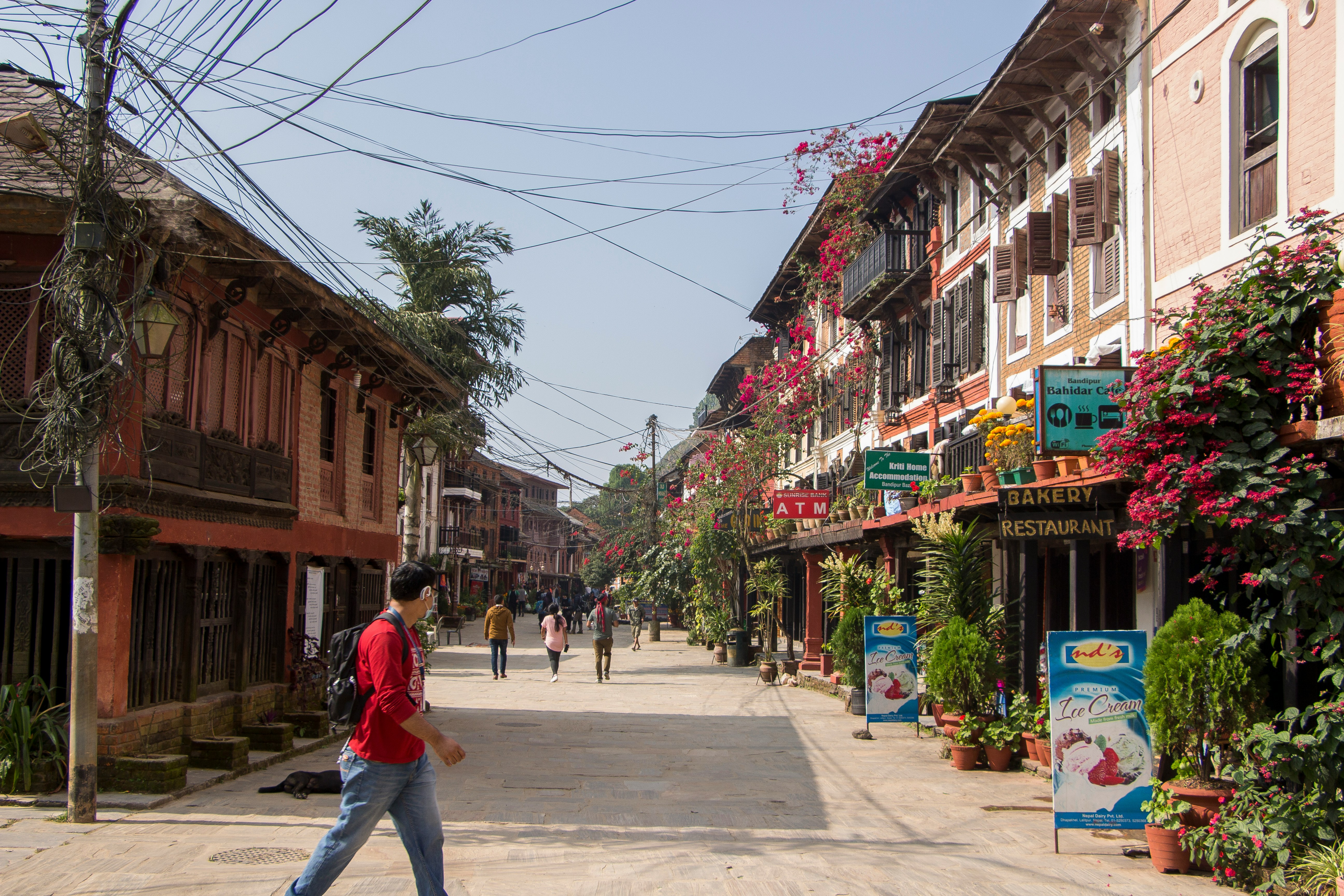 Bandipur traditional town street in Nepal