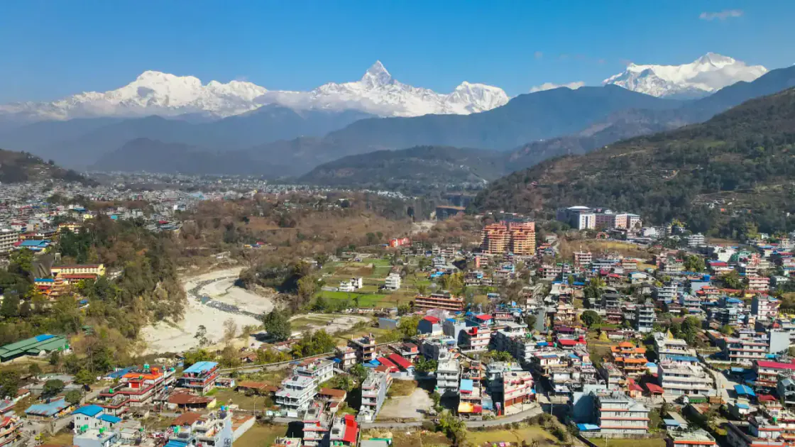 Pokhara travel base near Phewa Lake in Nepal